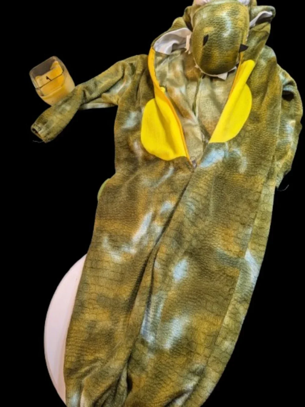 Rubie's Dragon Costume Toddler 3T-4T Green Yellow Hooded Jumpsuit Halloween